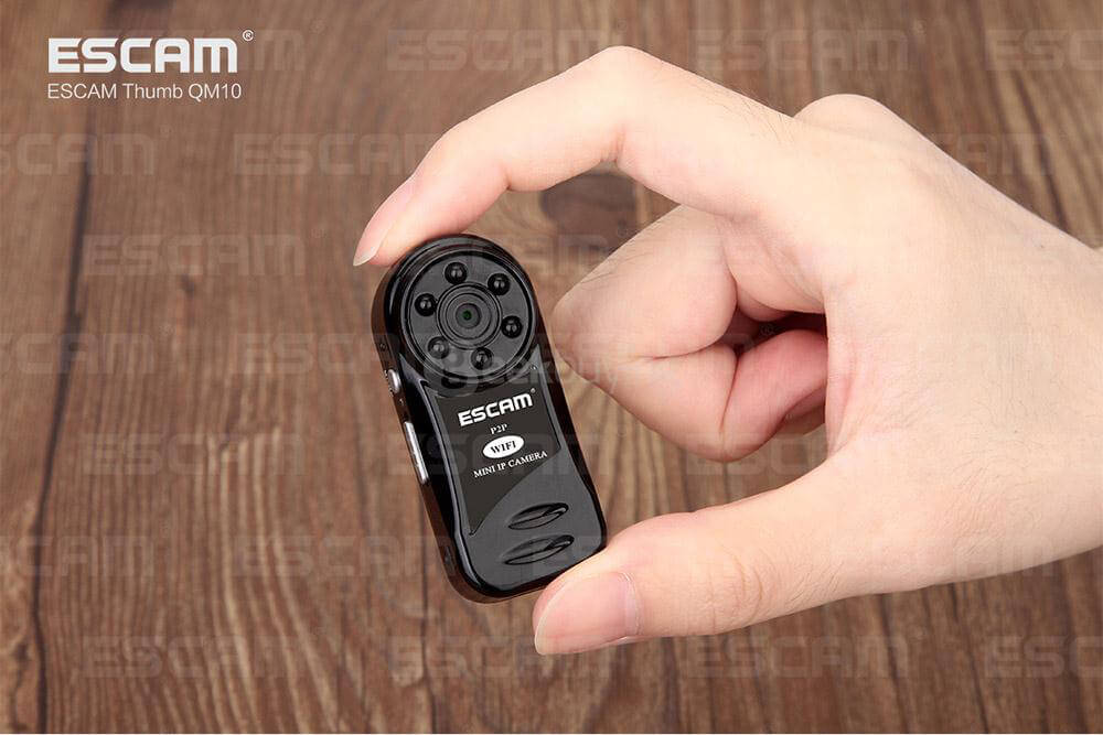 ESCAM Thumb QM10 HD 720P WiFi IP Camera Mini Size Multifunctional IP Camera with Motion Deteciton - Black