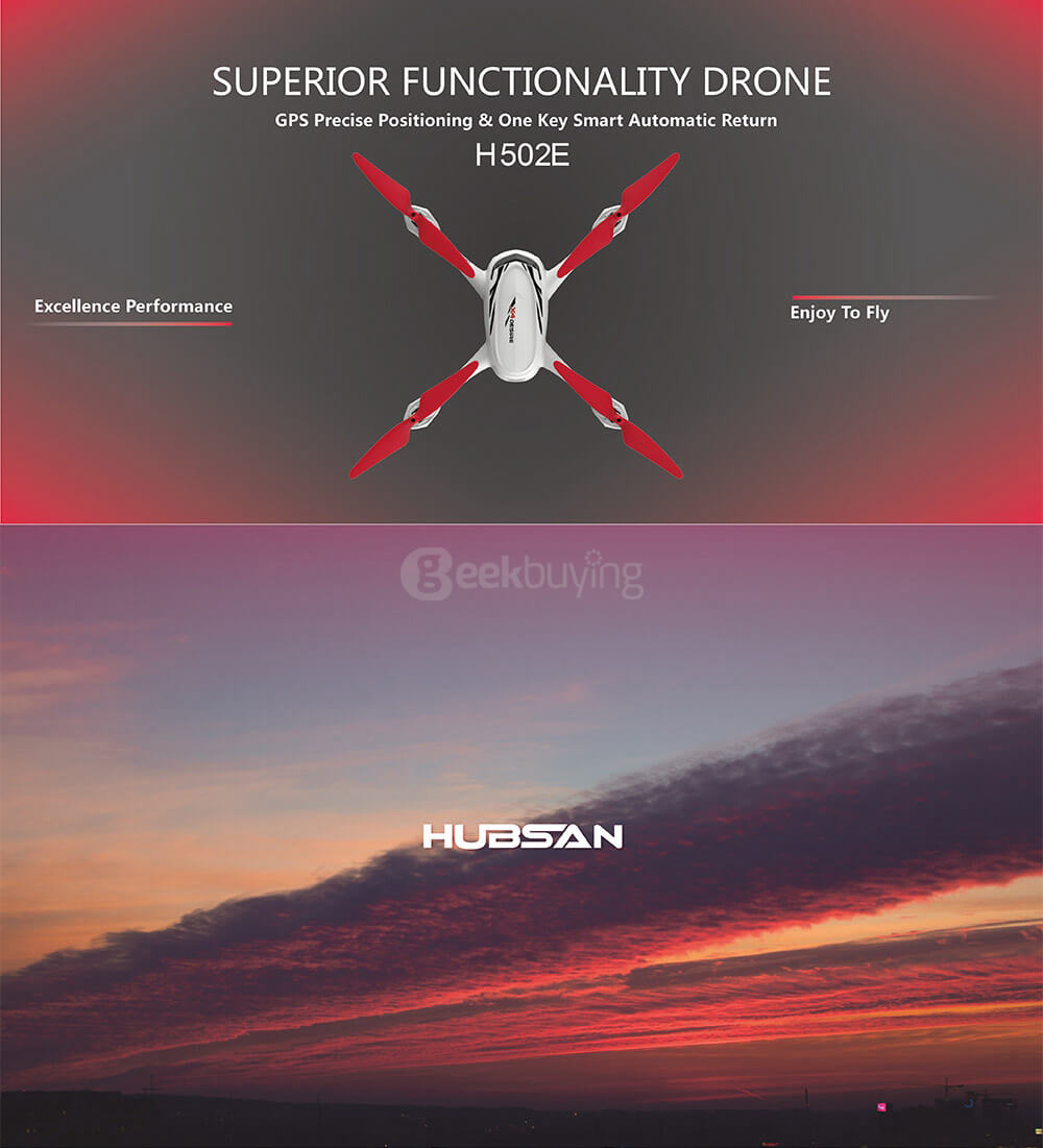 Bundle Hubsan X4 H502E 720P HD Camera GPS Altitude Mode RC Quadcopter + Hubsan X4 H502E H502S 7.4V 15C 610mAh Battery