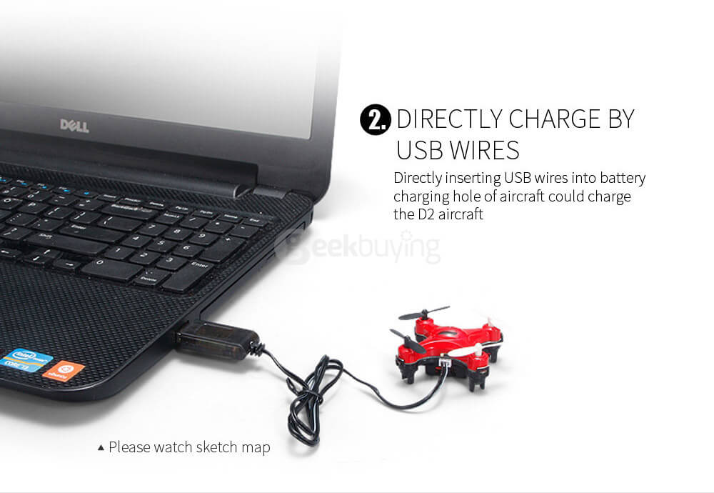 DHD D2 MINI With 2.0MP HD Camera Headless Mode 3D Roll RC Quadcopter RTF