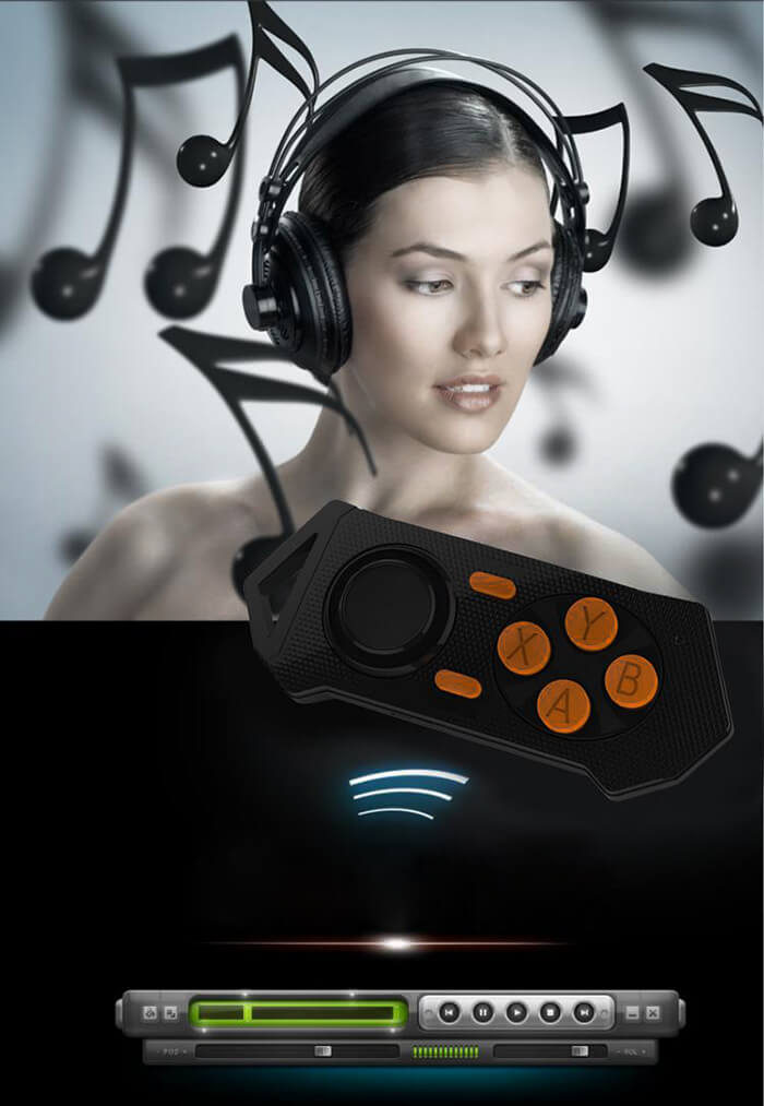 GS11 VR Headset Rechargeable BK3231 Bluetooth3.0 Gamepad Game Controller Selfie for Android/iOS/PC - Blue