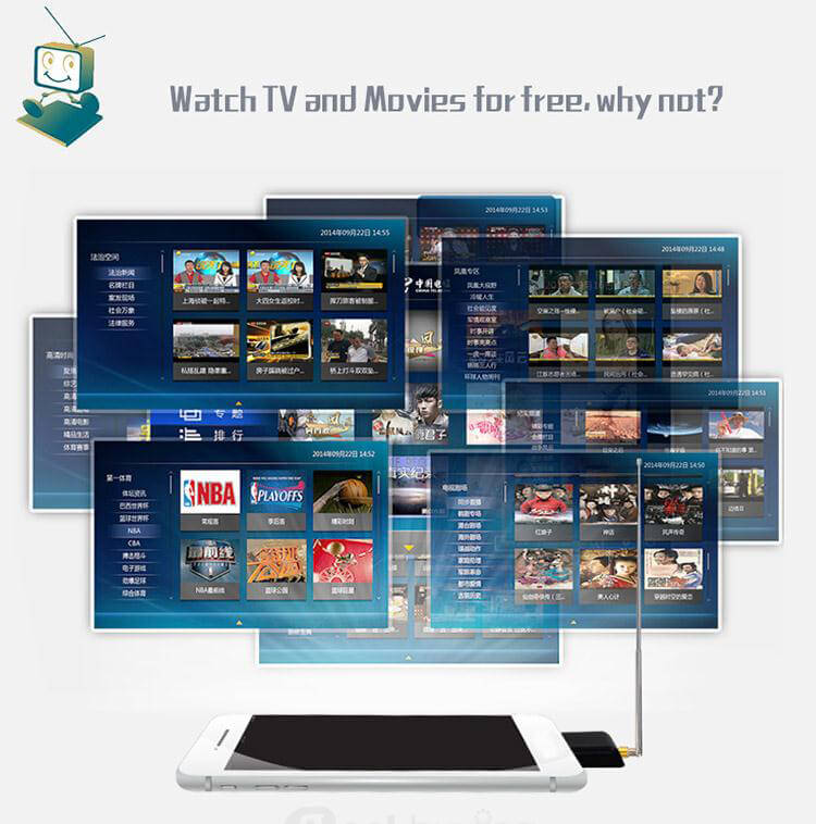 D206 DVB-T2 Live TV HD Digital TV Receiver TV Tuner Satellite Receiver TV Stick For Android Phone & Tablet