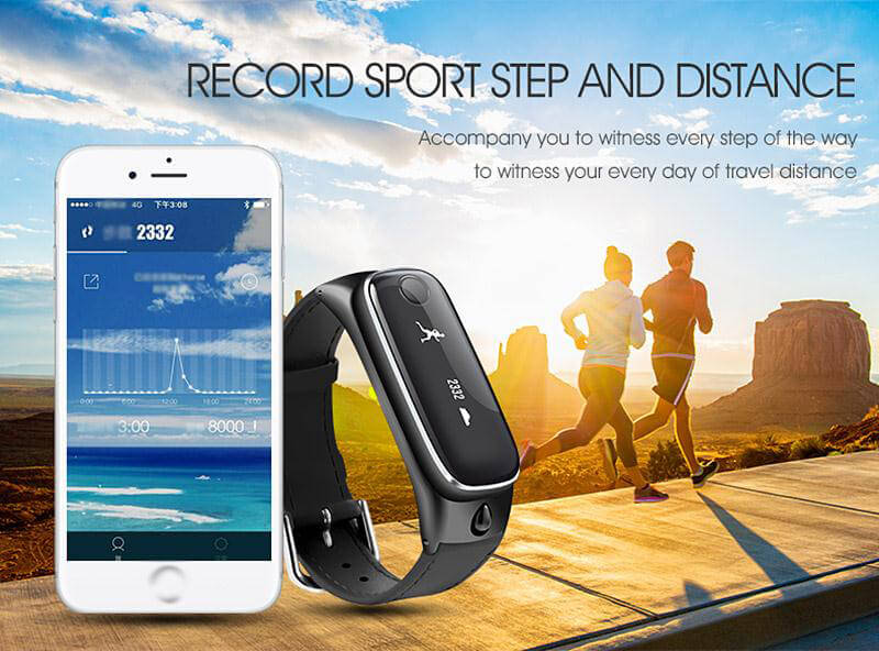 M6 Smart Bracelet Bluetooth 4.0 Headset Combo with Pedometer / Sleep Tracker / Dialer / Hand-free Calls / Anti-lost For Android iOS - Gold