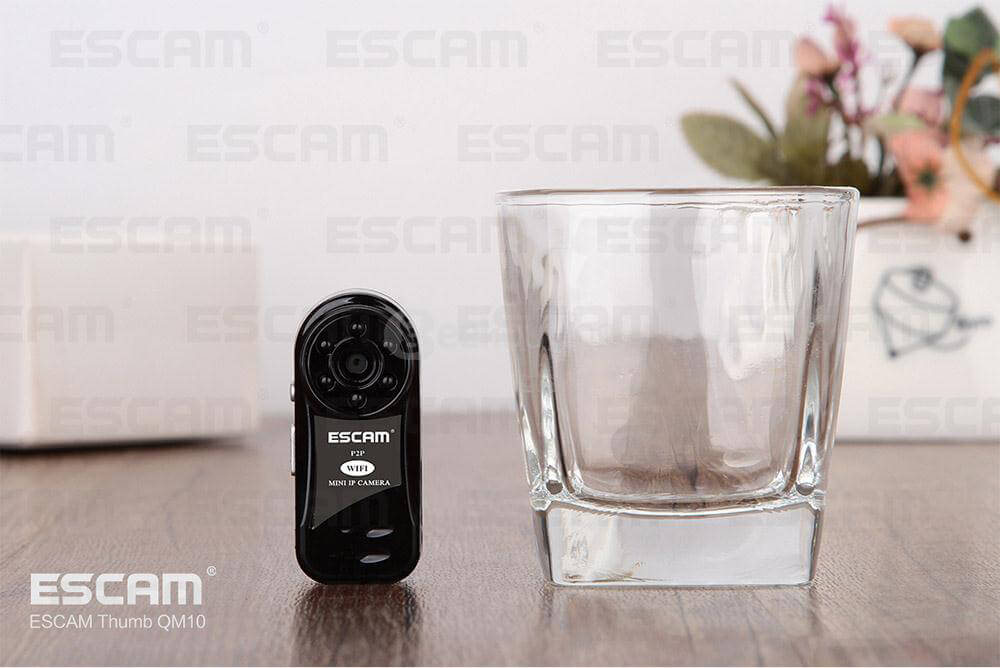ESCAM Thumb QM10 HD 720P WiFi IP Camera Mini Size Multifunctional IP Camera with Motion Deteciton - Black