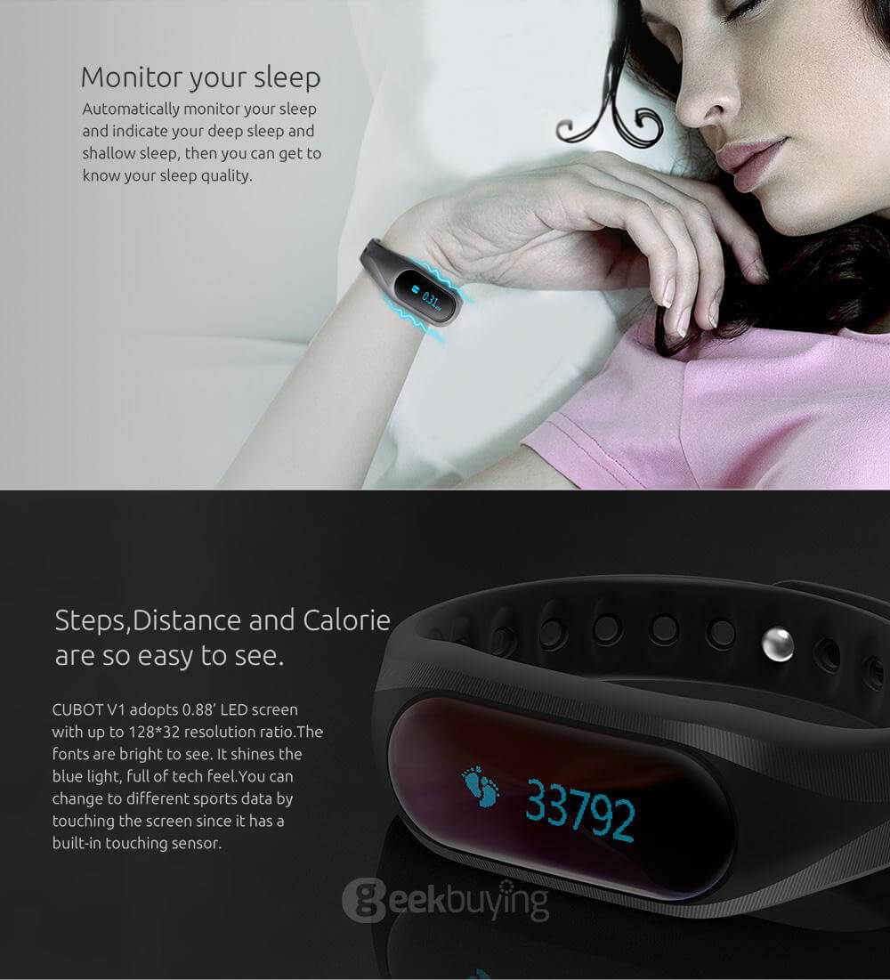 CUBOT V1 Bluetooth Smartband With 0.88