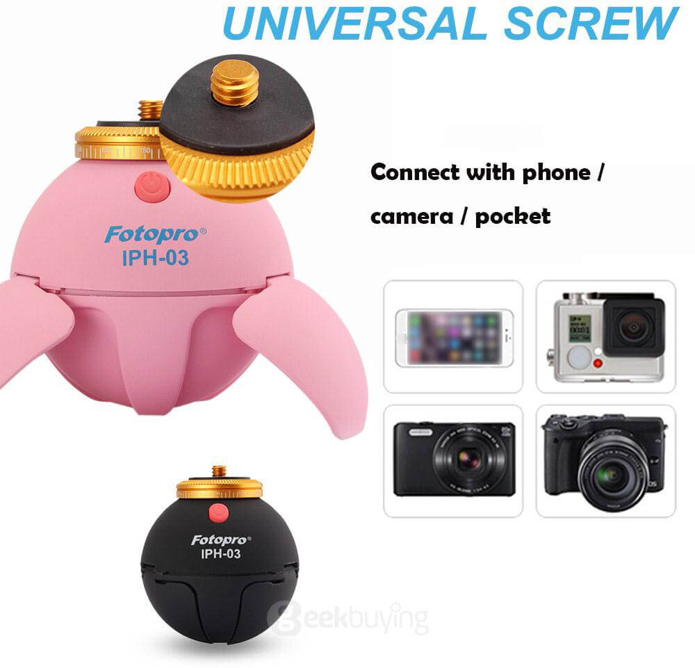 Fotopro IPH - 03 Bluetooth 4.0 Smart Selfie Self-timer Electronic 360 Degree Remote Control Selfie Shutter Panorama Head - Black