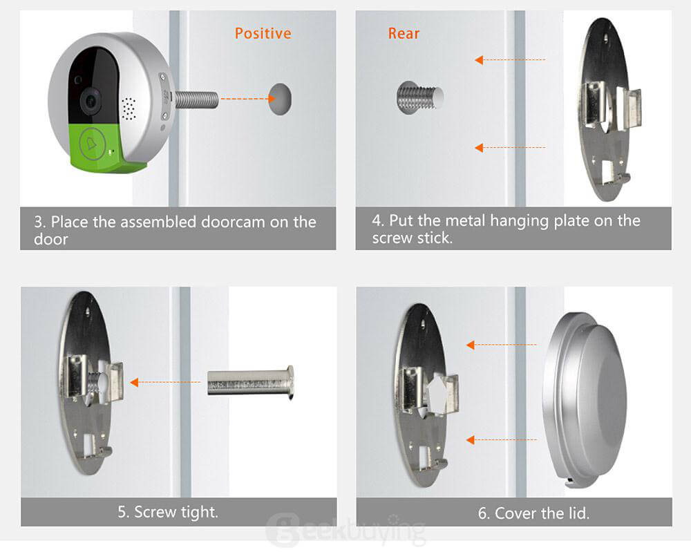 VStarcam C7895WIP 720P HD WiFi IP Camera Wireless Door Bell support SD Card Video Door Phone Recorder - Gray