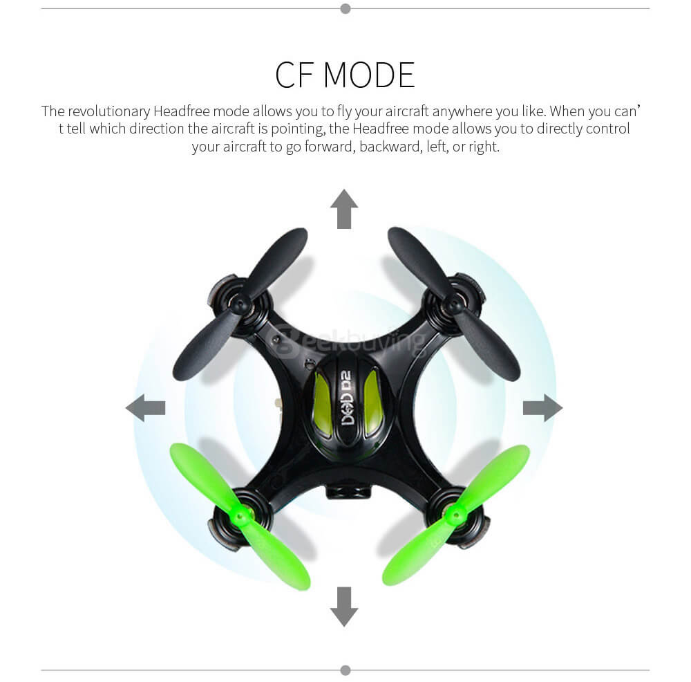 DHD D2 MINI With 2.0MP HD Camera Headless Mode 3D Roll RC Quadcopter RTF - Black