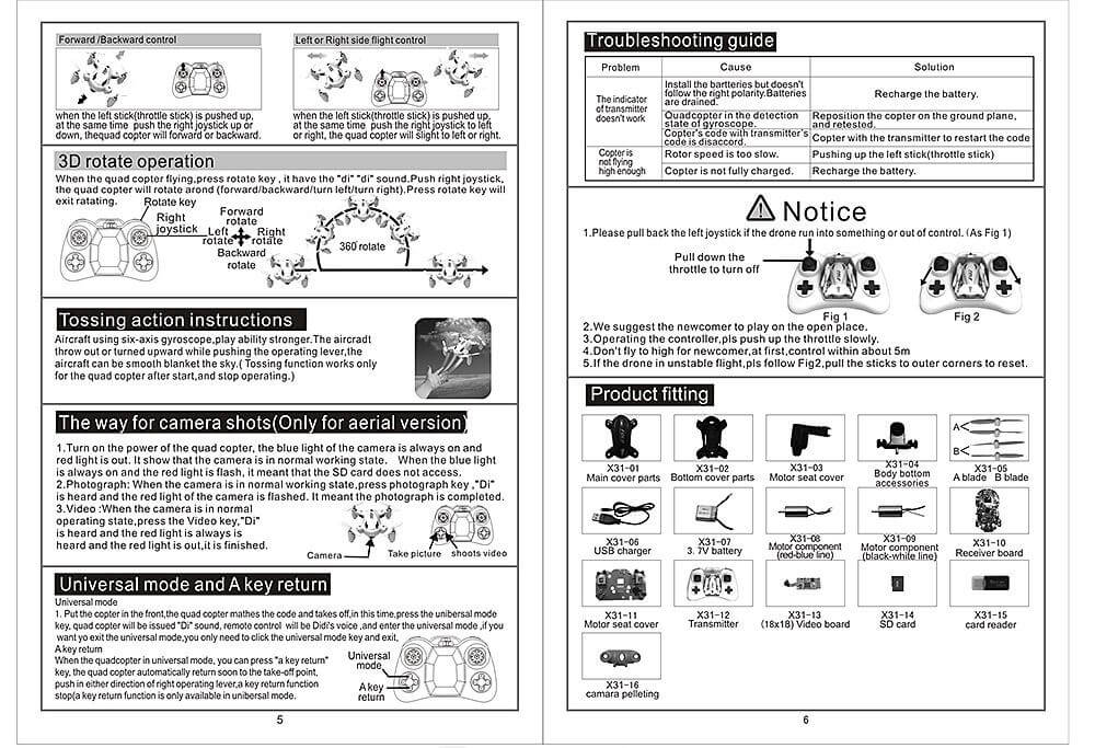 SY X31 Foldable Arm Headless Mode 2.4G 4CH Mini RC Quadcopter RTF - White