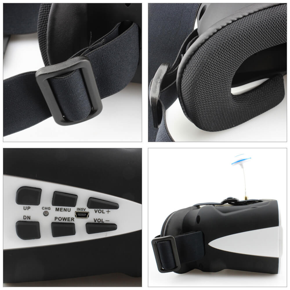 KDS Kylin FPV Goggles Vision 64CH 5.8G Full Band 5 Inch VR Headset with Battery