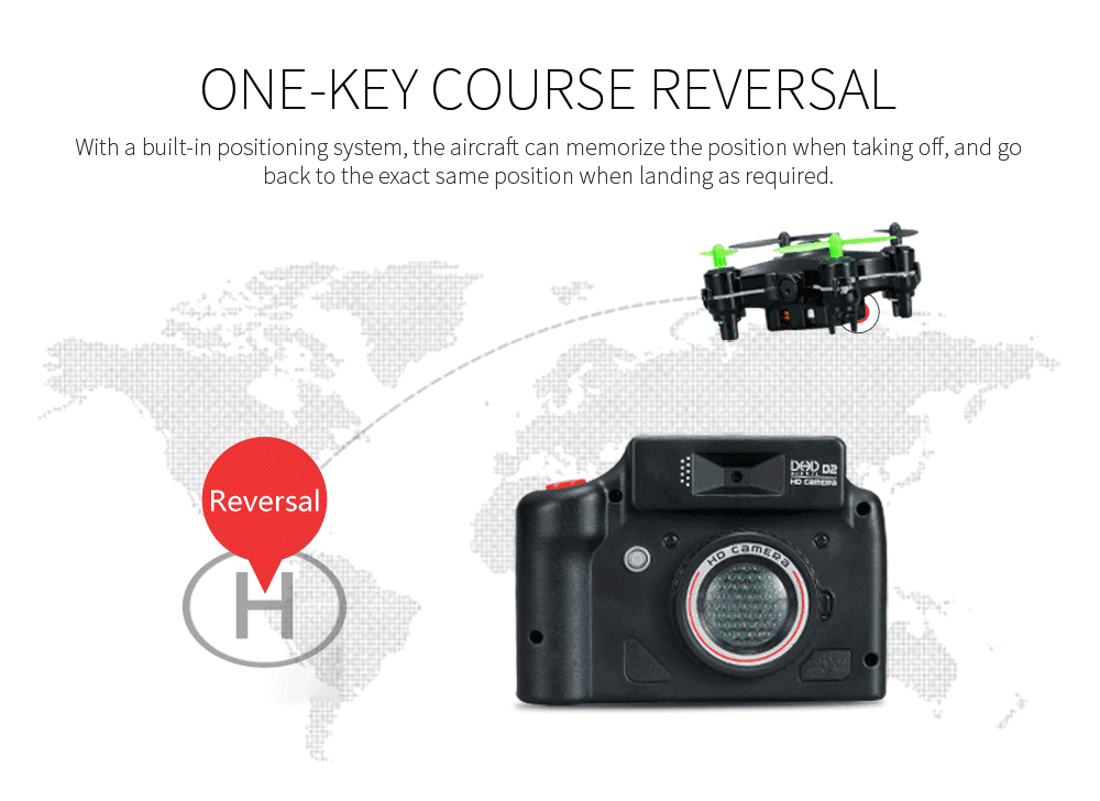 DHD D2 MINI With 2.0MP HD Camera Headless Mode 3D Roll RC Quadcopter RTF