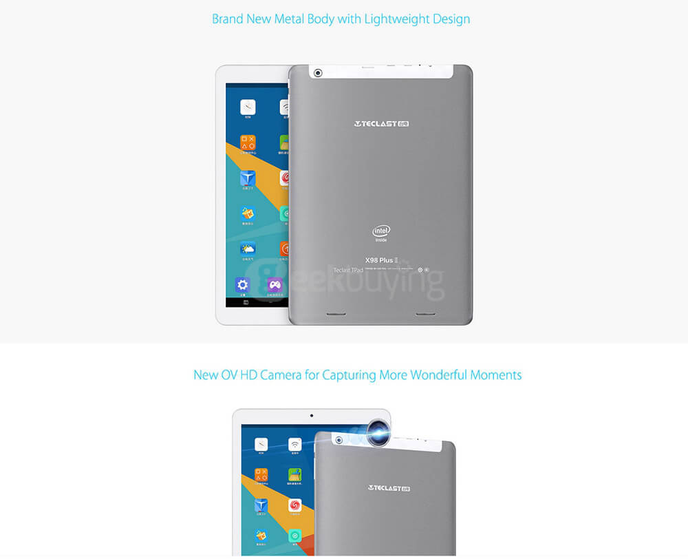 Teclast X98 Plus II Android 5.1 2in1 Tablet PC 9.7 inch 2GB/32GB Intel Cherry Trail Z8300 Quad Core 1.84GHz IPS 2048*1536 - Gray