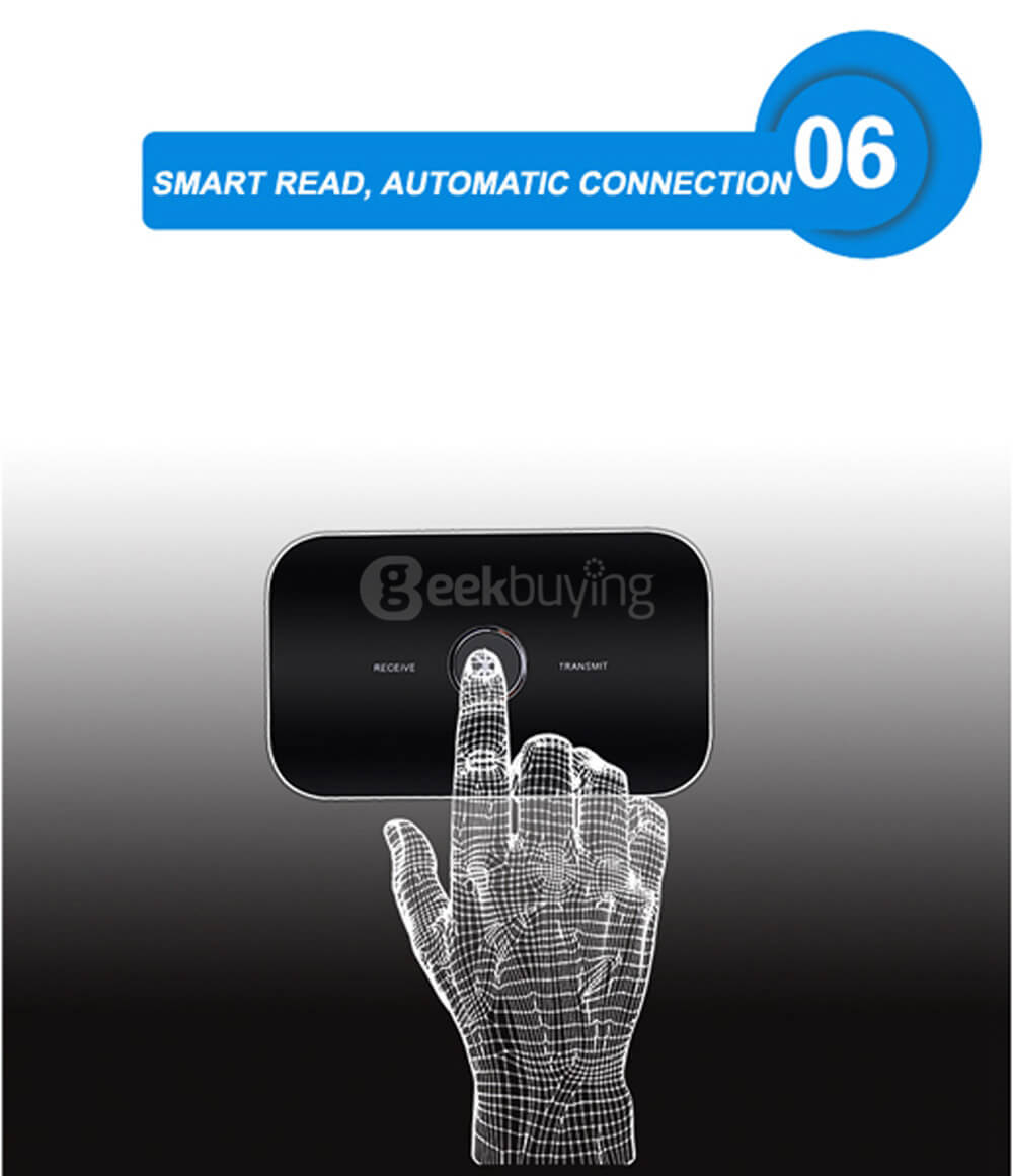 B6 Portable HiFi 2-in-1 Bluetooth Audio Transmitter & Receiver Wireless A2DP Stereo Sound Audio Player Aux 3.5mm - Black