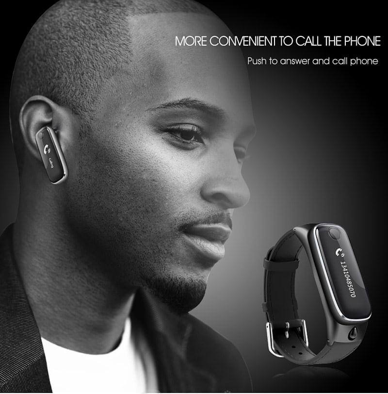 M6 Smart Bracelet Bluetooth 4.0 Headset Combo with Pedometer / Sleep Tracker / Dialer / Hand-free Calls / Anti-lost For Android iOS - Black