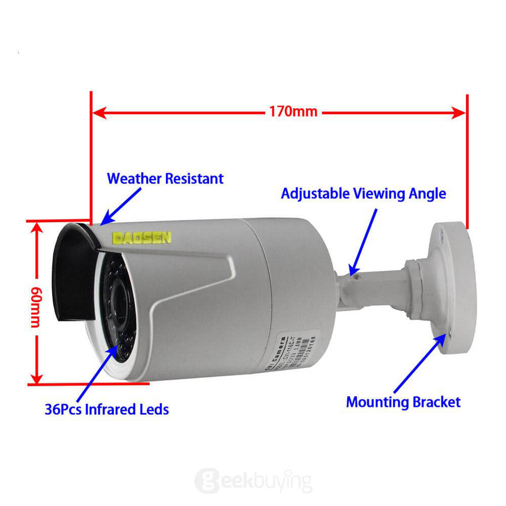 A4X100W1A 4CH HDMI 720P HD Waterproof Outdoor IR-CUT Security Cameras 100W HD Camera Kit