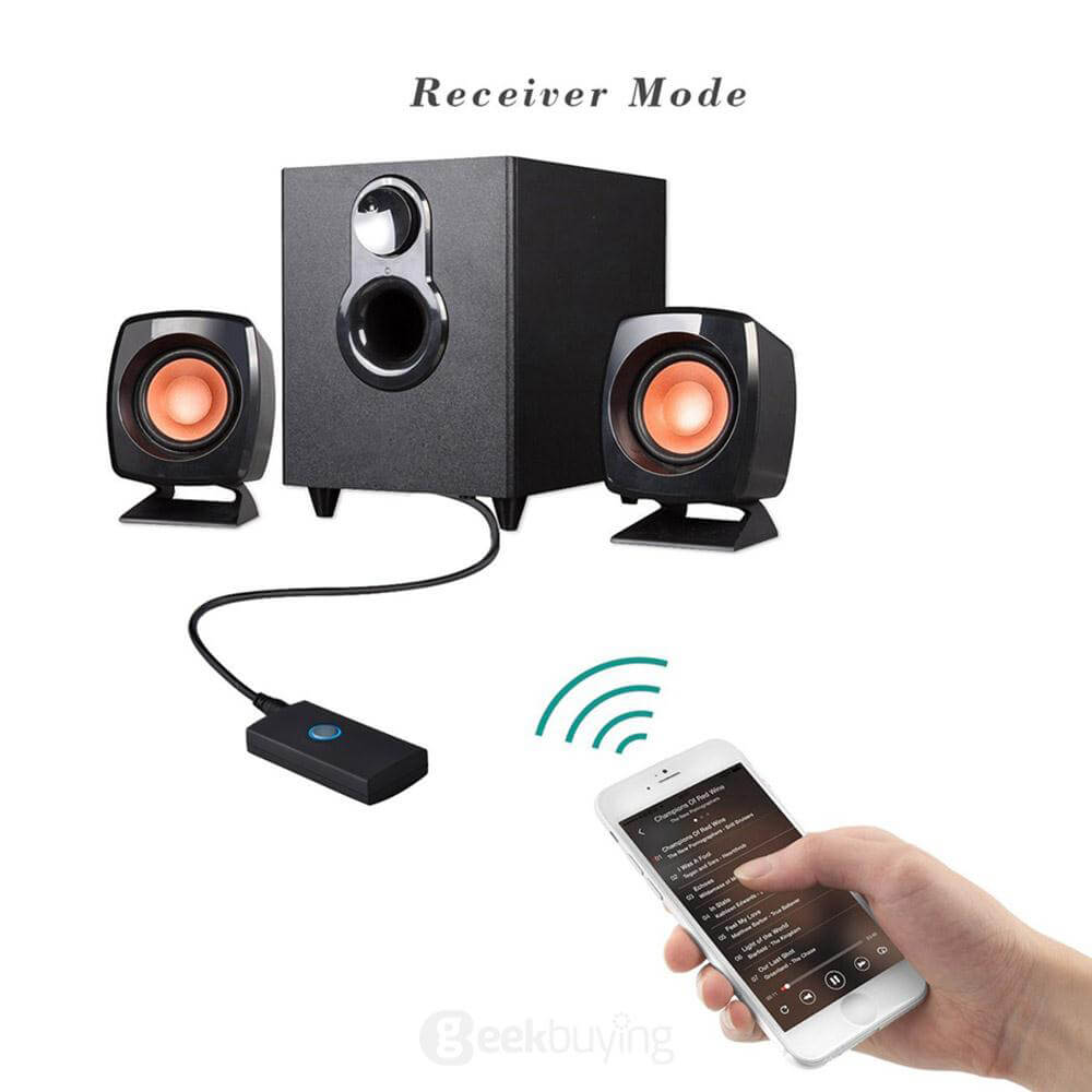 BTI-010 2 In 1 Wireless Bluetooth Transmitter & Audio Receiver Adapter 3.5mm Plug for TV PC MP3 - Black