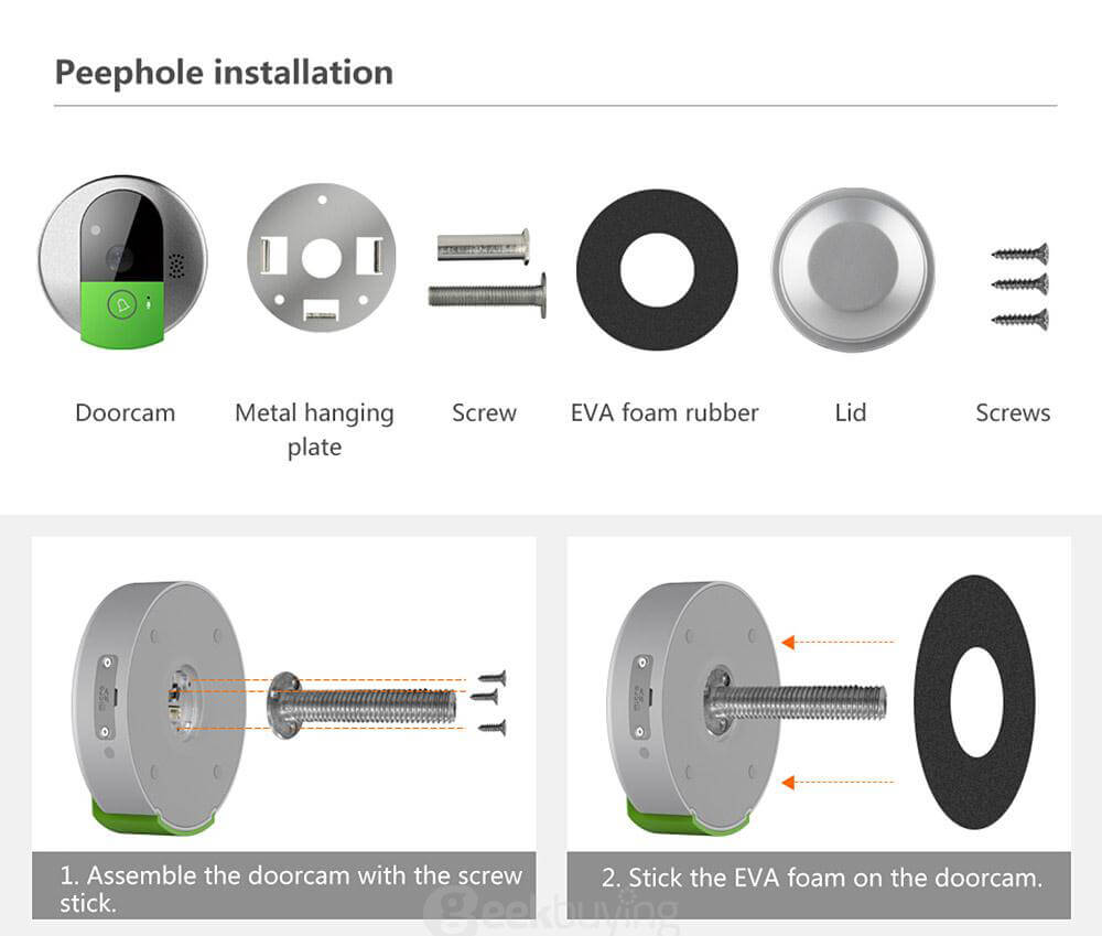 VStarcam C7895WIP 720P HD WiFi IP Camera Wireless Door Bell support SD Card Video Door Phone Recorder - Gray