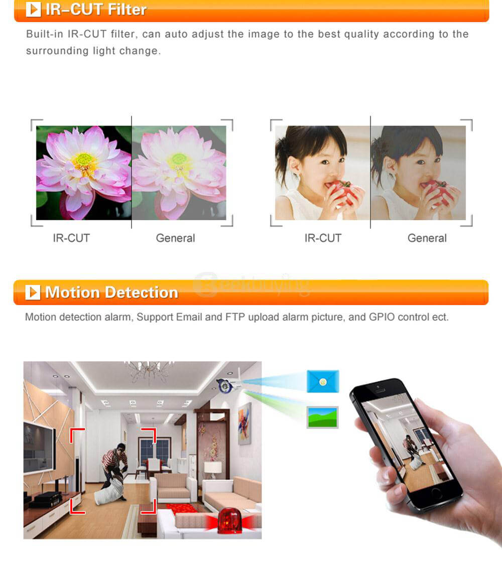 Vstarcam C7815WIP 720P HD WiFi IP Camera H.264 Multi-stream ONVIF/RTSP Protocol Network Camera
