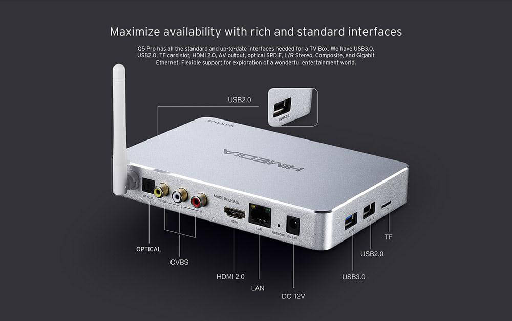 Himedia Q5 Pro HI3798CV200 4K@60fps Android 5.1 TV BOX 2G/8G 802.11AC WIFI 1000M LAN KODI H.265 3D Bluetooth