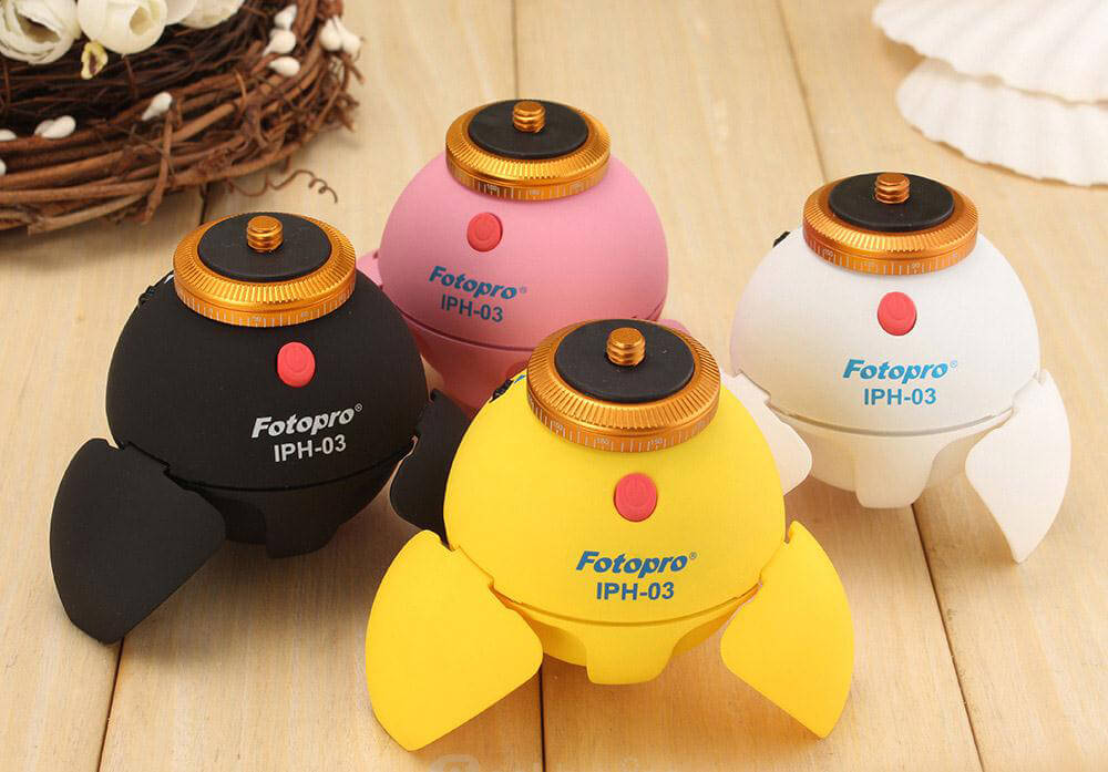 Fotopro IPH - 03 Bluetooth 4.0 Smart Selfie Self-timer Electronic 360 Degree Remote Control Selfie Shutter Panorama Head - Black