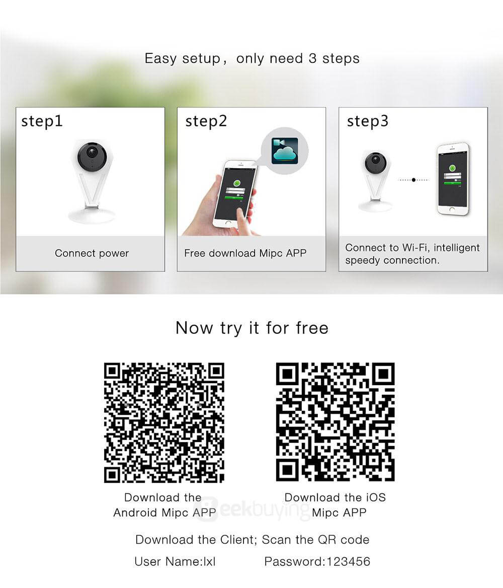 826 Smart Wireless PTZ Cloud Camera H.264 Video Compression Night Vision Indoor Camera