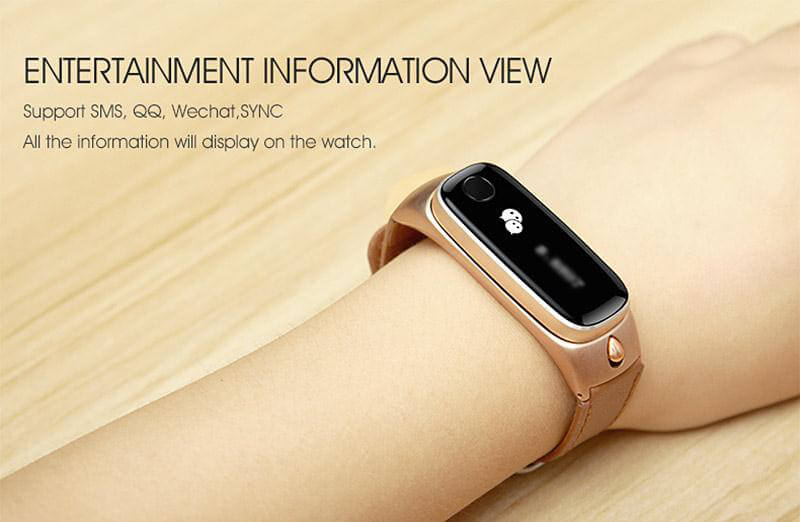 M6 Smart Bracelet Bluetooth 4.0 Headset Combo with Pedometer / Sleep Tracker / Dialer / Hand-free Calls / Anti-lost For Android iOS - Gold