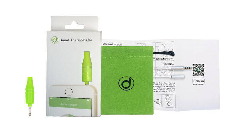 Didicer Smart Digital Infrared Ear Thermometer for Baby Adults Temperature Measuring Health Care for iOS Phones - Green