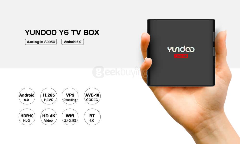Bundle YUNDOO Y6 Android 6.0 Marshmallow Amlogic S905X 2G/32G TV BOX + Tronsmart TSM01 English Version Air Mouse