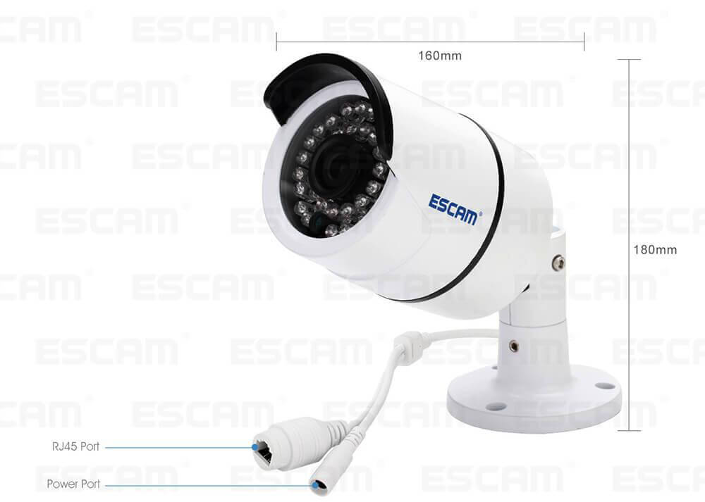 Escam Bolt QD410 H.265 4MP IP IR Bullet Camera IP66 Waterproof 3.6mm Fixed Lens Support OnVIF
