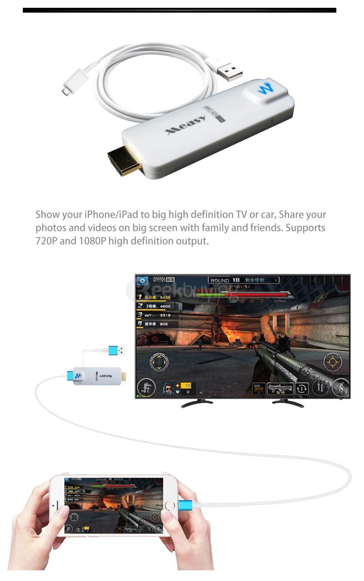 Measy A2W Cable 1080P FHD HDMI Dongle