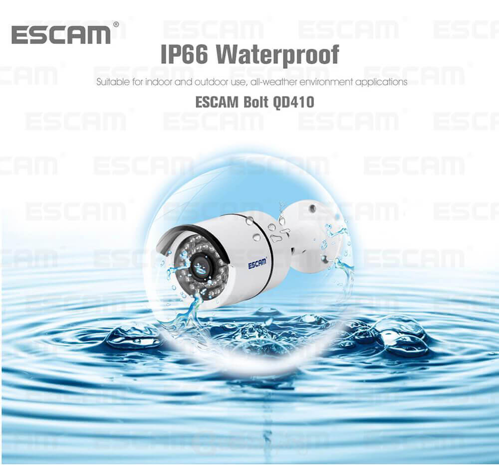 Escam Bolt QD410 H.265 4MP IP IR Bullet Camera IP66 Waterproof 3.6mm Fixed Lens Support OnVIF
