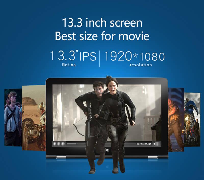 Voyo VBook V3 Fingerprint Version Ultrabook 13.3 inch Windows 10 4GB/64GB Intel Cherry Trail Z8300 Quad 1.84GHz IPS 1920*1080 (With Keyboard and Stylus) - Orange