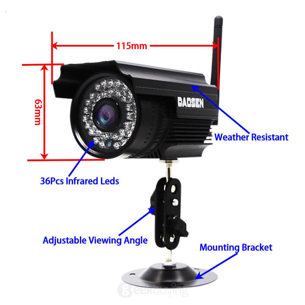 IPC-W4721 NVR WiFi 4CH HDMI 720P HD Wireless Cameras 100W Resolution IP66 Waterproof Camera Kit