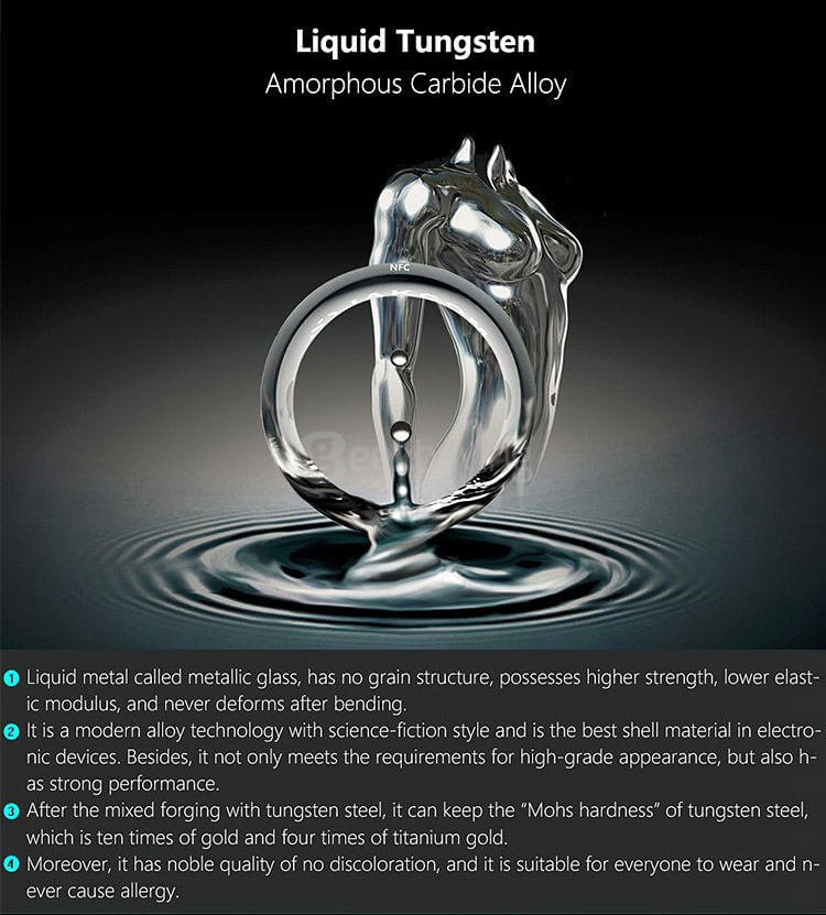 Jakcom R3 Smart Magic Ring App Enabled NFC Technology Health Module Waterproof Dust-proof Fall-proof For Android iOS Smartphones Size 9 - Black