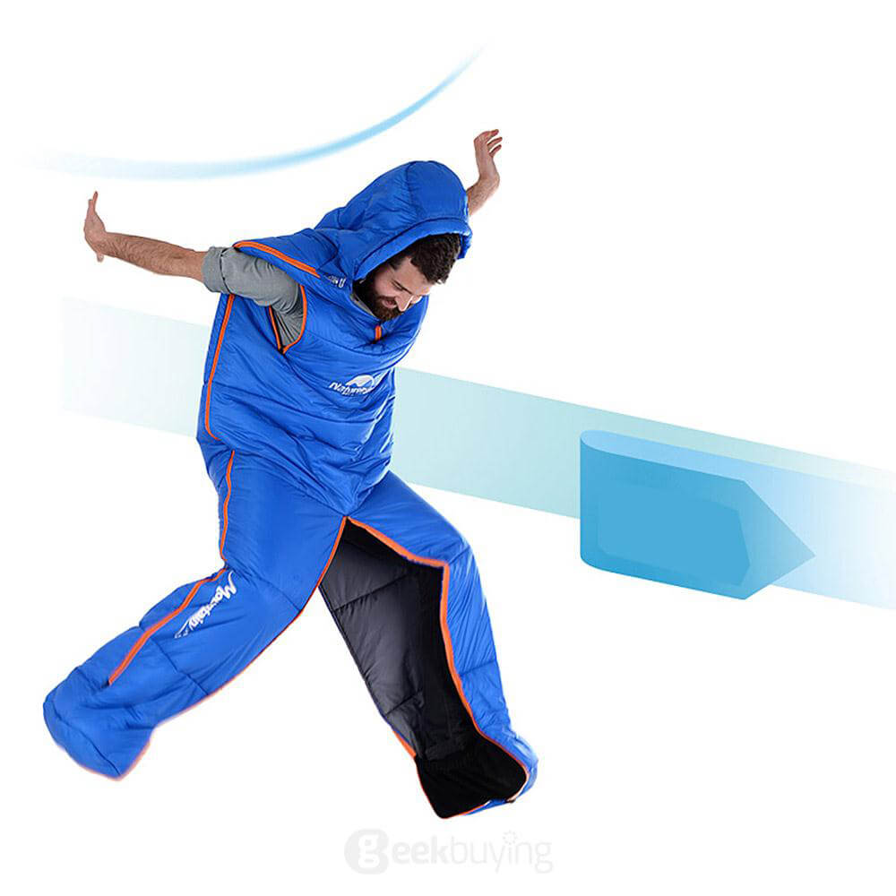 Naturehike Sleeping Bag Human-shaped Portable Warm Cotton Filling for Camping / Traveling - Orange