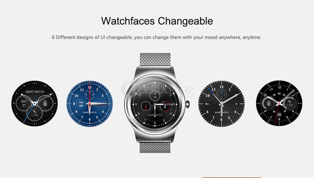 SMA-R Dual Bluetooth Smart Watch MTK2502 Heart Rate Monitor Fitness Tracker / Siri Voice Control / Info Push for Android iOS (Leather Band) - Brown