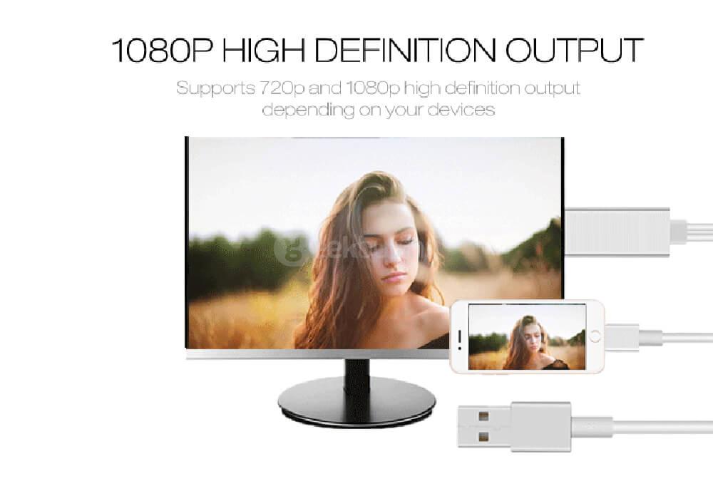 EZcast Cable HDMI Adapter Support Miracast Airplay for iOS Android - Rose Gold