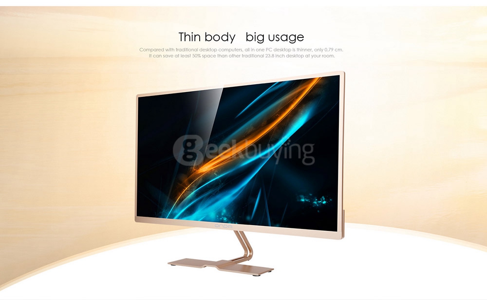 Onda P280 G2 Desktop PC 23.8 inch DOS Intel Pentium G3260 Dual Core 3.3GHz 4GB RAM 120GB SSD IPS 1920*1080 - Gold