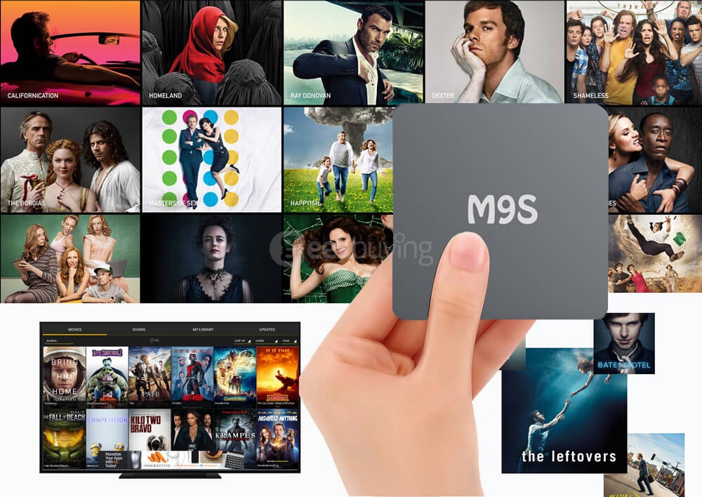 Bundle M9S Android 5.1 Lollipop Amlogic S905 TV BOX 1G/8G 802.11b/g/n Gigabit LAN Bluetooth KODI + Tronsmart TSM01 EN Air Mouse