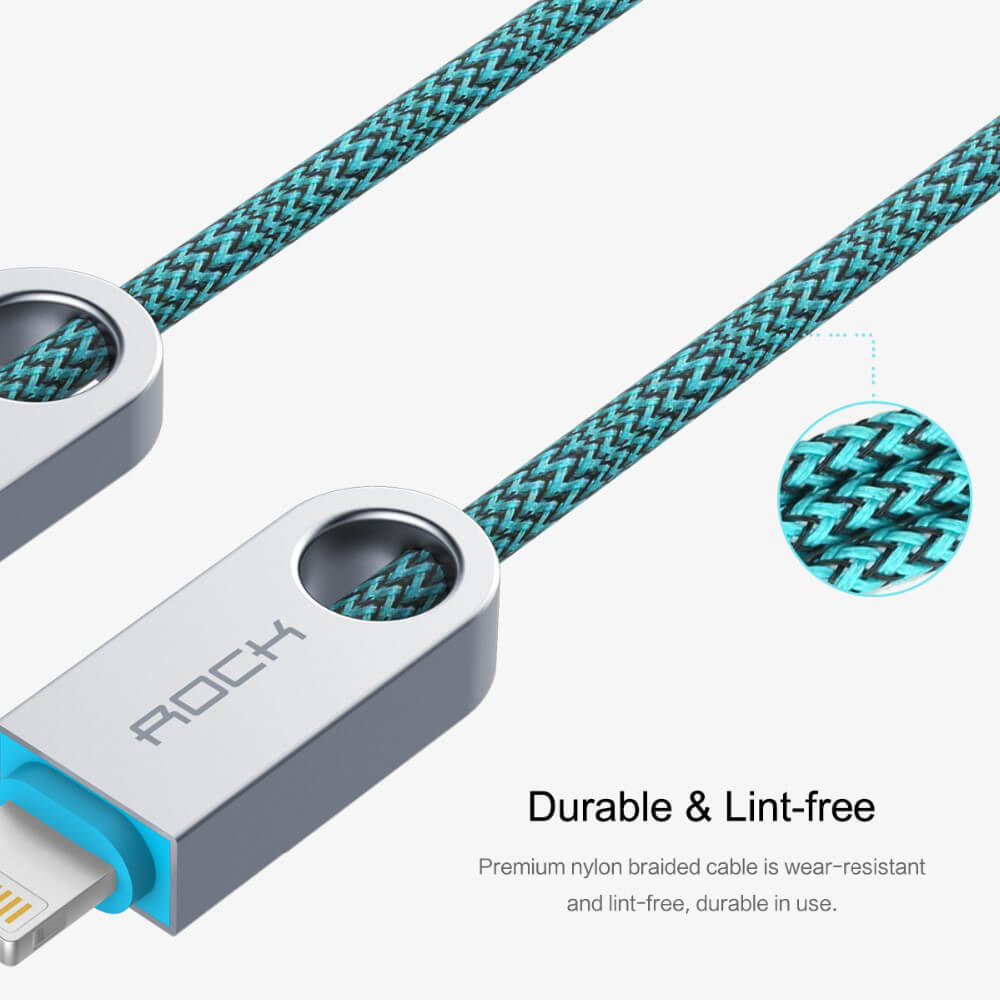ROCK R1 Reversible 8Pin & Micro Combo Cable USB Charging Cable 2 in 1 Connector Data Transfer Cable For Apple / Android - Yellow