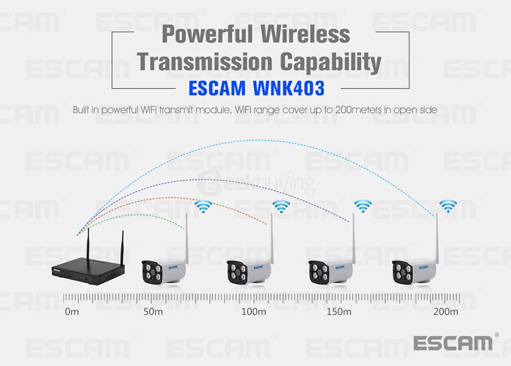 ESCAM WNK403 4CH WiFi IP Cameras and 1CH WiFi NVR 720P Wireless NVR Kit
