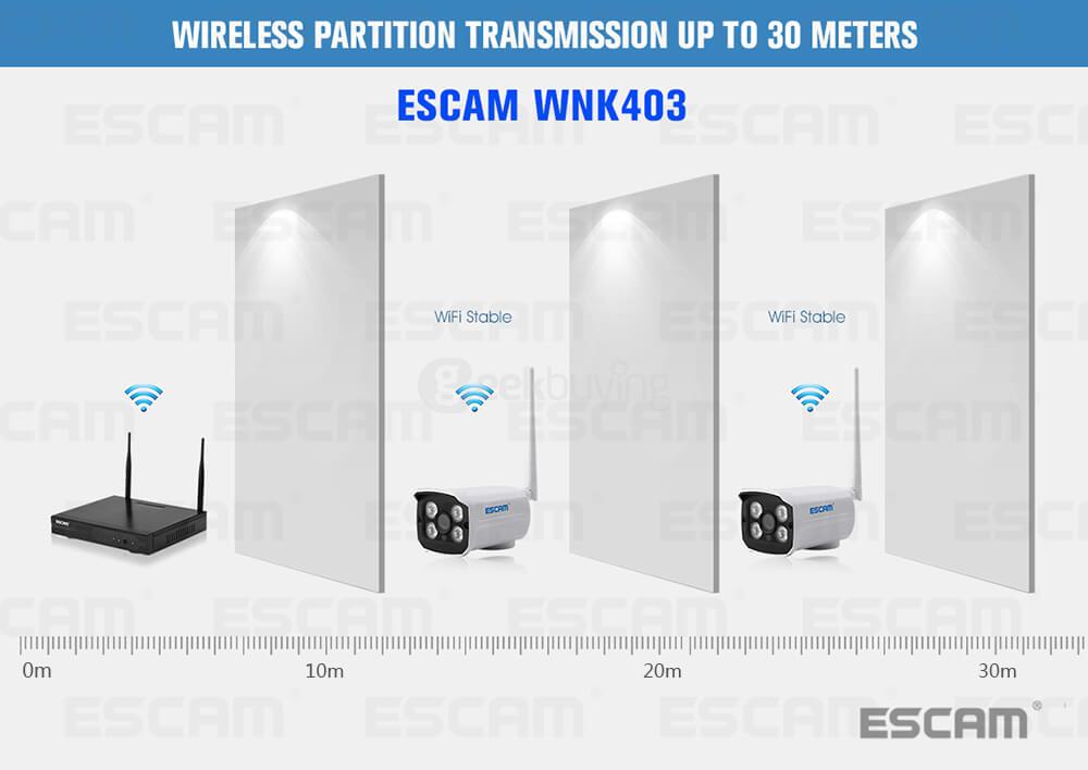 ESCAM WNK403 4CH WiFi IP Cameras and 1CH WiFi NVR 720P Wireless NVR Kit