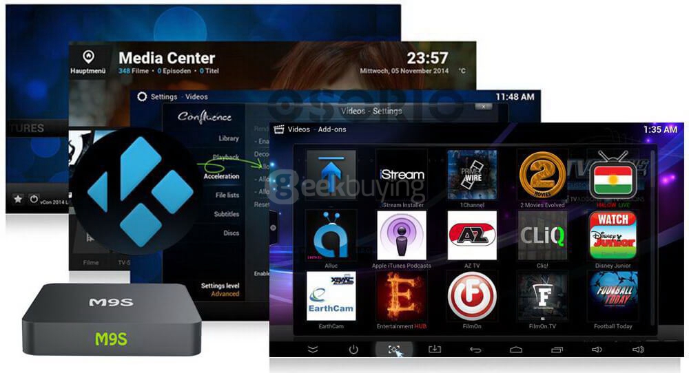 Bundle M9S Android 5.1 Lollipop Amlogic S905 TV BOX 1G/8G 802.11b/g/n Gigabit LAN Bluetooth KODI + Tronsmart TSM01 EN Air Mouse