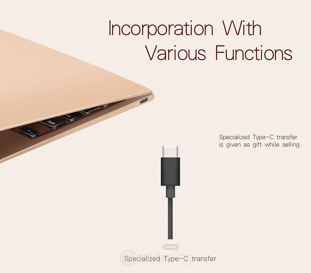 Jumper EZbook Air Laptop 11.6 inch Windows 10 4GB/128GB Intel Cherry Trail Z8350 Quad Core 1.92GHz FHD Screen 1920*1080 Type-C Dual WiFi - Gold