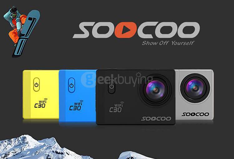 Original SOOCOO C30 WiFi 170 Degree 4K Ultra HD Action Camera Novatek 96660 Sprots Camera - Black
