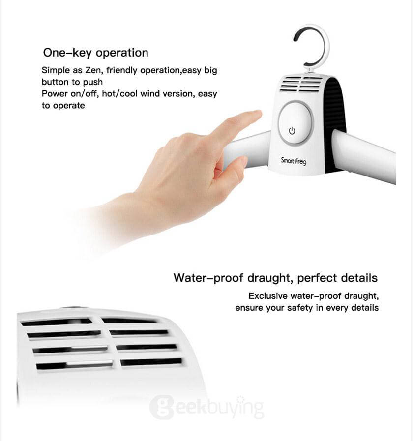 Smart Frog HY-GYQ-01A Electric Clothes Dryer Hanger Clothes Dryer Shoes Dryer - White