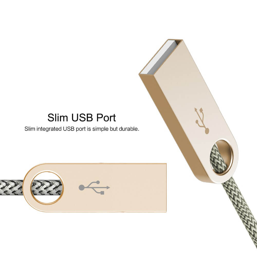ROCK R1 Reversible 8Pin & Micro Combo Cable USB Charging Cable 2 in 1 Connector Data Transfer Cable For Apple / Android - Yellow