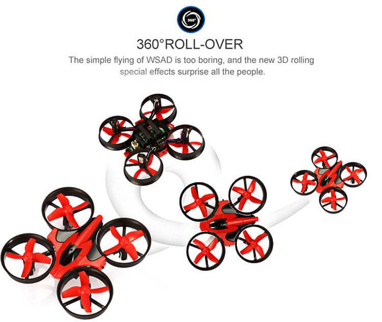 NIHUI NH010 MINI 2.4G 4CH 6Axis Gyro Headless Mode RC Quadcopter RTF - Red
