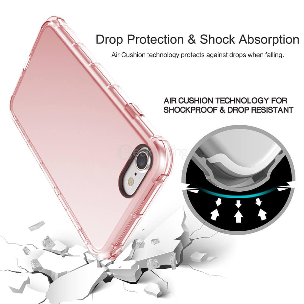 ROCK Fence Series Ultra-thin TPU Soft Case Shockproof Drop-resistance Back Cover For iPhone 7 - Transparent Pink