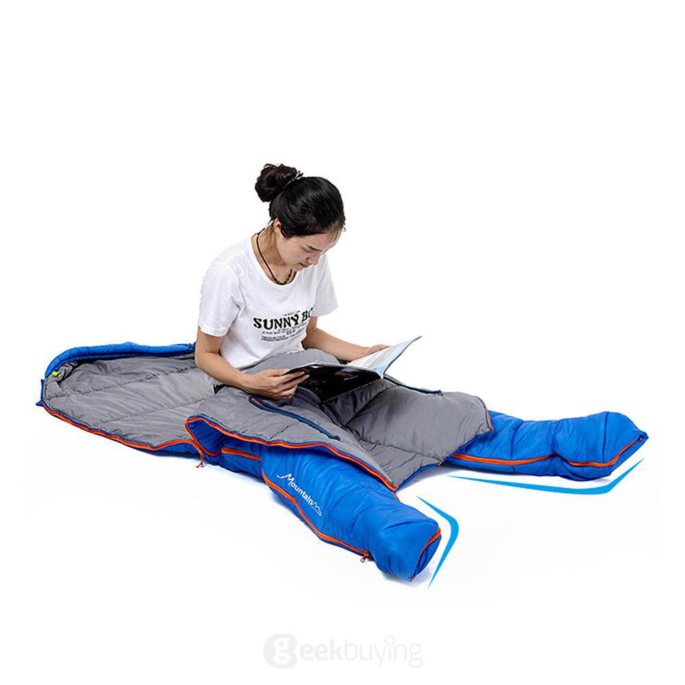 Naturehike Sleeping Bag Human-shaped Portable Warm Cotton Filling for Camping / Traveling - Orange