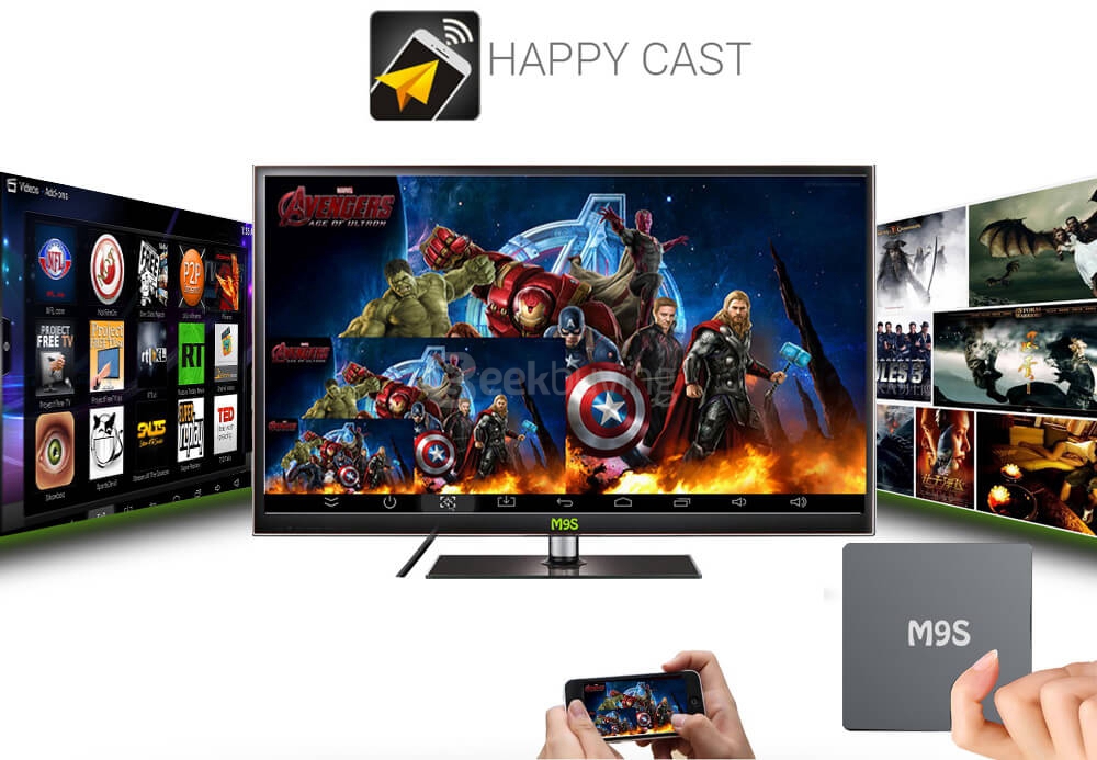 Bundle M9S Android 5.1 Lollipop Amlogic S905 TV BOX 1G/8G 802.11b/g/n Gigabit LAN Bluetooth KODI + Tronsmart TSM01 EN Air Mouse